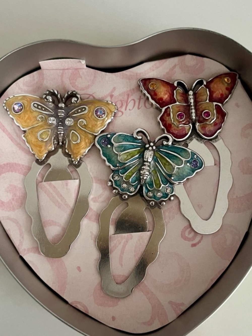 BRIGHTON Enamel Butterfly Bookmarks Set of 3 New in a box